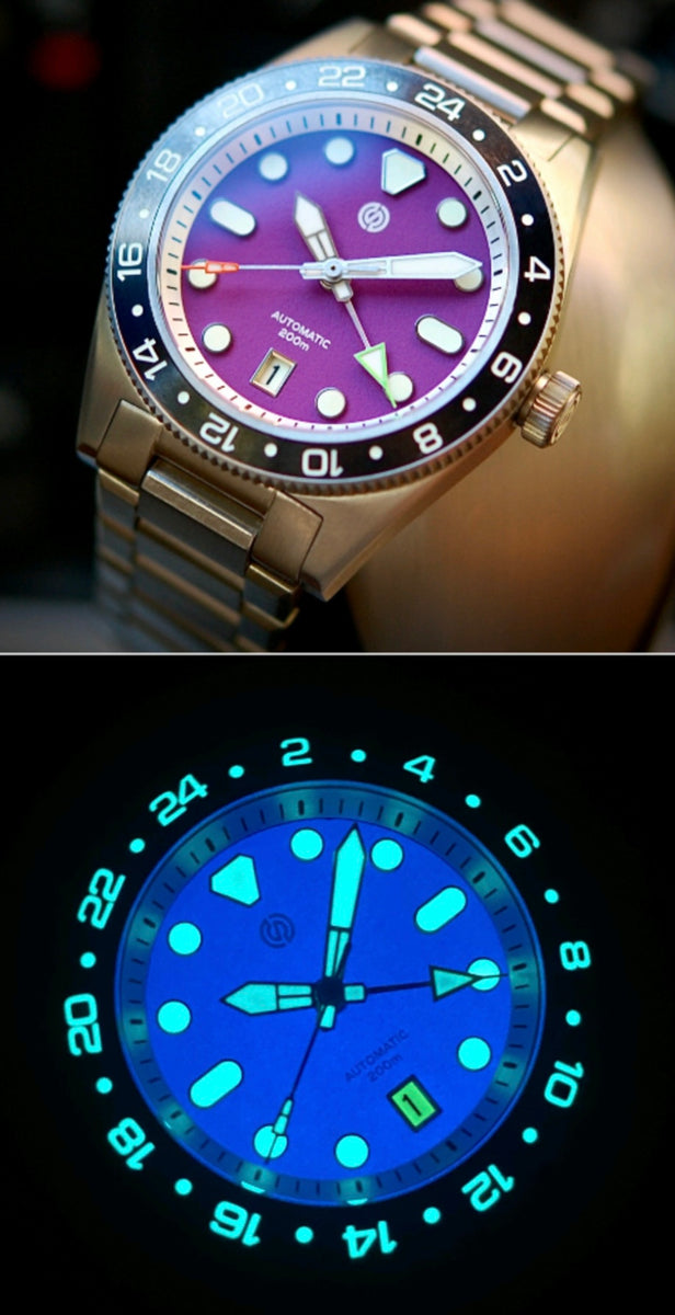 Signum Cuda Titanium GMT - Full Lume Collection – Signum Watches